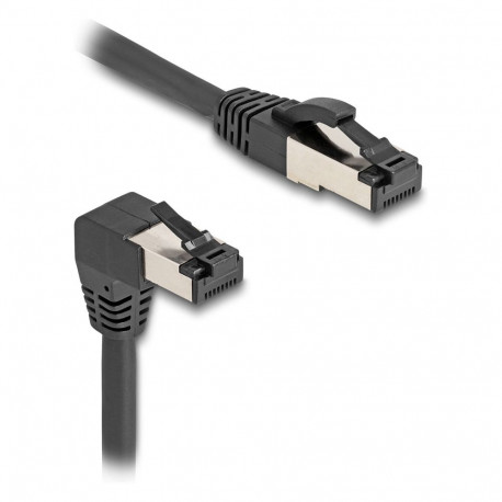 Delock RJ45 Cat.8.1 S/FTP võrgukaabel 90° allapoole nurga all / sirge 5 m must