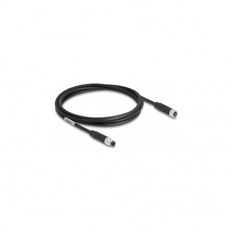 "Delock M8 A-kodiert 4 Pin Kabel Stecker zu Buchse PUR (TPU) 2 m"
