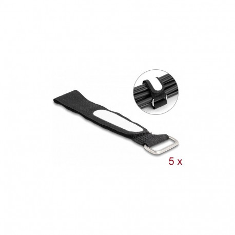 Takjakinnitusega kaabliköidised aasaga ja märgistusalaga L 203 x B 20 mm, 5 tk, mustad