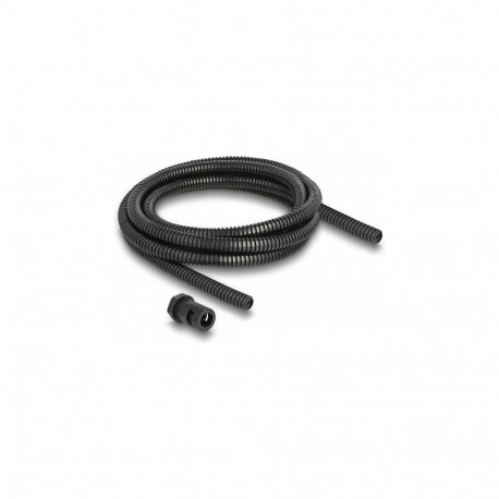 "Delock Kabelschutzschlauch 2 m x 10 mm mit 2 x PG7 Schlauchverschraubung Set schwarz"