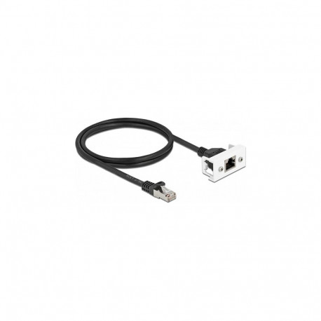 Delock võrgupikenduskaabel Easy 45 moodulile S/FTP RJ45 pistik - RJ45 pesa Cat.6A 1 m must / valge
