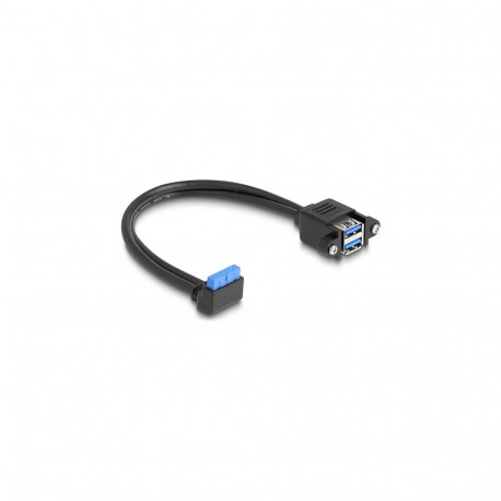 "Delock Kabel USB 5 Gbps Pfostenbuchse 90° gewinkelt zu 2 x USB 5 Gbps Typ-A Buchse zum Einbau 50 cm
