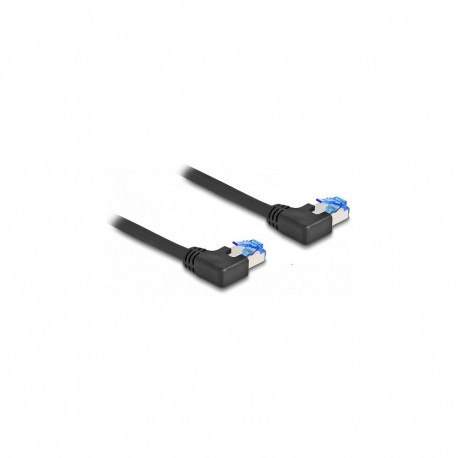 "Delock RJ45 Netzwerkkabel Cat.6A S/FTP links gewinkelt 0,5 m schwarz"