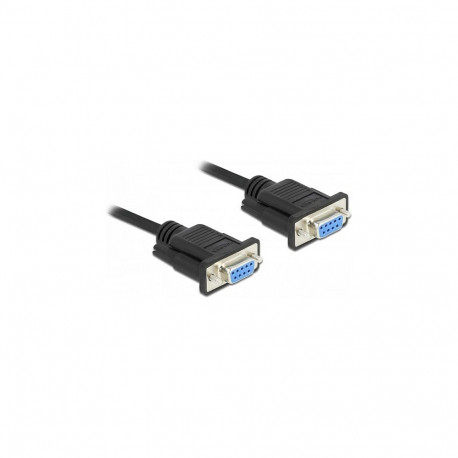 "Delock RS-232 Kabel Seriell D-Sub 9 Buchse zu Buchse Nullmodem mit schmalem Steckergehäuse - CTS / 