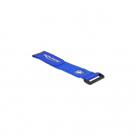"Delock Klett-Kabelbinder mit Schlaufe und Befestigungsöse L 280 x B 38 mm blau 3 Stück"