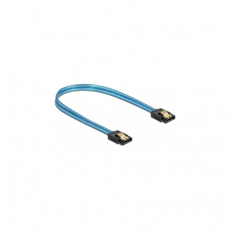 Delock SATA 6 Gb/s sinine UV-valgusefektiga kaabel 20 cm