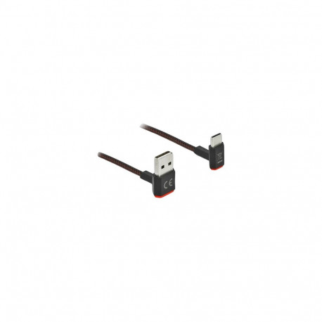 Delock EASY-USB 2.0 kaabel Type-A pistik - USB Type-C™ pistik, nurga all üles / alla, 0,5 m, must