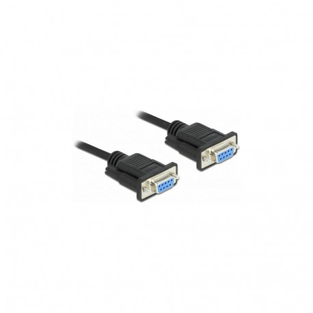 Delock RS-232 jadapordi kaabel D-Sub9 emane-emane nullmodem kitsa pistikukorpusega 1 m