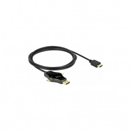 "Delock 3 in 1 Monitorkabel mit USB-C™ / DisplayPort / mini DisplayPort Eingang auf HDMI Ausgang mit