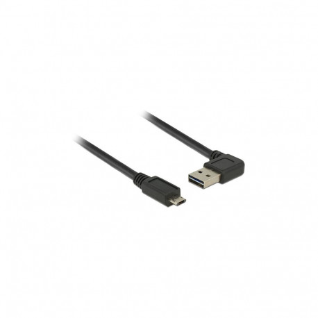Delock EASY-USB 2.0 A-tüüpi vasakule/paremale nurga all pistik - Micro-B pistik kaabel, must, 0,5 m