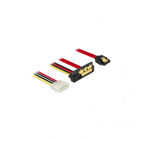 "Delock Kabel SATA 6 Gb/s 7 Pin Buchse + Molex 4 Pin Strom Stecker > SATA 22 Pin Buchse unten gewink