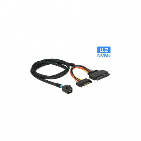 "Delock Kabel SFF-8643 Stecker > U.2 SFF-8639 Buchse + SATA Stromanschluss 75 cm"