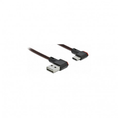 "EASY-USB 2.0 Kabel Typ-A Stecker zu USB Type-C™ Stecker gewinkelt links / rechts 0,5 m schwarz"