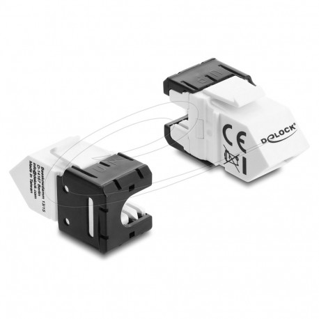 Delock Keystone-moodul RJ45 pesa LSA-le Cat.6A 45° nurga all varjestamata 180° kaablijuhtimine tööri