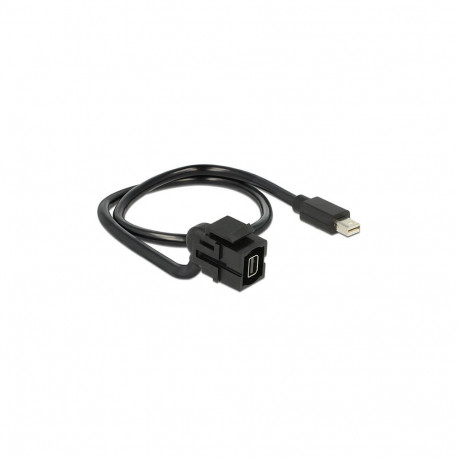 "Keystone Modul mini DisplayPort Buchse 110° > mini DisplayPort Stecker mit Kabel schwarz"
