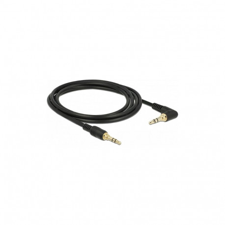 "Delock Klinkenkabel 3,5 mm 3 Pin Stecker > Stecker gewinkelt 2 m schwarz"