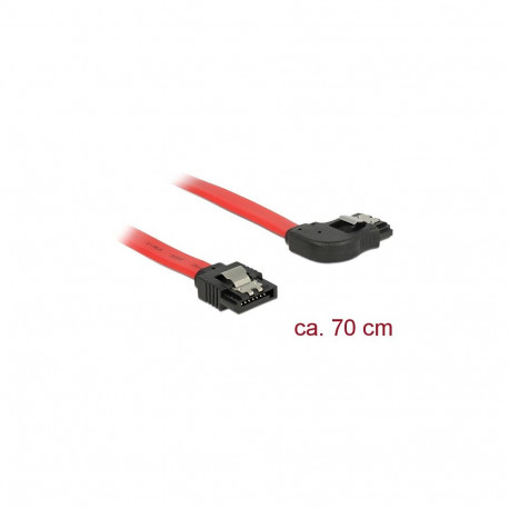 Delock SATA 6 Gb/s kaabel, otse ja täisnurga all, 70 cm, punane