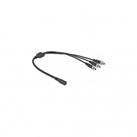 "Delock DC Verteilerkabel 5,5 x 2,1 mm 1 x Buchse zu 3 x Stecker verschraubbar"