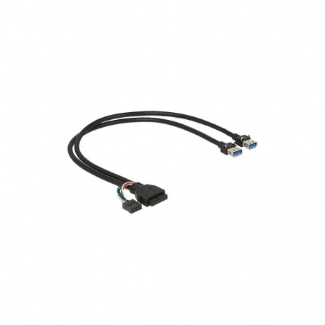"Delock Kabel USB 3.0 Pfostenbuchse + USB 2.0 Pfostenbuchse > 2 x USB 3.0 A Buchse 45 cm"