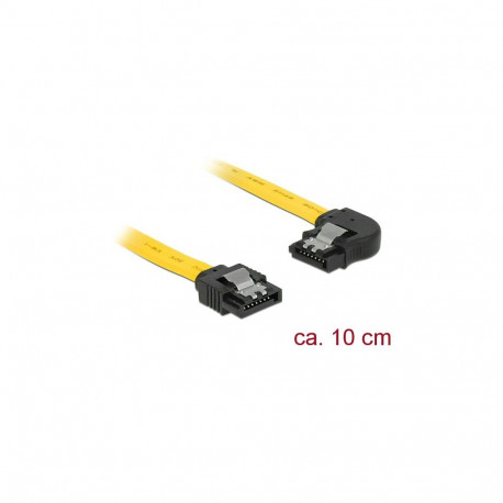 Delock SATA 6 Gb/s sirge ja vasakule nurgaga kaabel, 10 cm, kollane