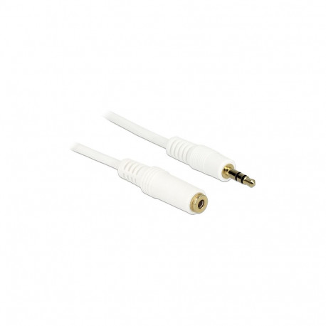 "Klinkenverlängerungskabel 3,5 mm 3 Pin Stecker > Buchse 1 m weiß"