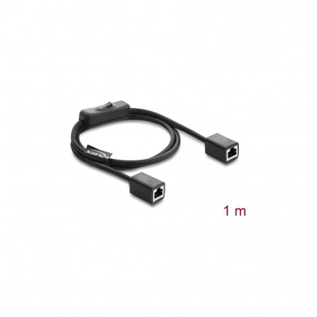 "Delock RJ45 Kabel Buchse zu Buchse mit Schalter Cat.6 F/UTP 1 m - Netzwerkschaltung schwarz"