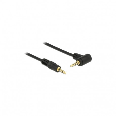 "Delock Kabel Klinke 3,5 mm 4 Pin Stecker > Stecker gewinkelt 2 m schwarz"