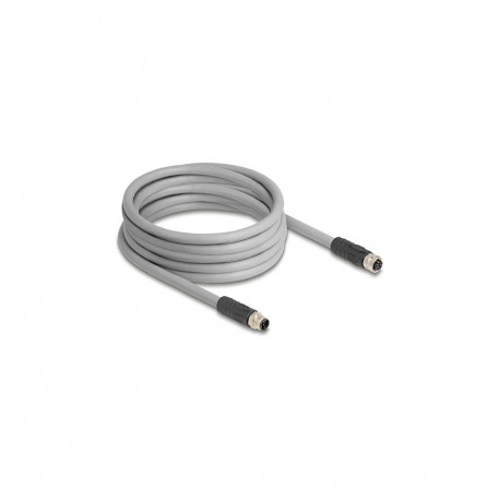 Delock M12 L-kodiert 5 Pin kaabel pistik-pesa PUR energiaketile sobilik 5 m hall
