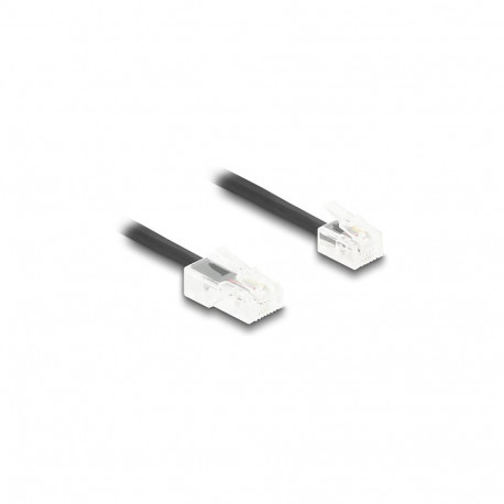 "Delock Telefonkabel / Spiralkabel RJ11 Stecker zu RJ45 Stecker schwarz 2 m"