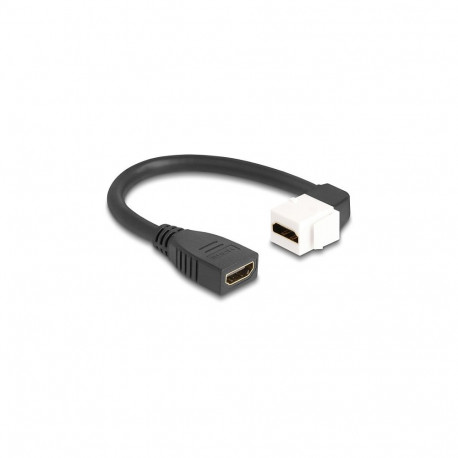 "Keystone Modul Kabel HDMI Buchse zu Buchse 90° gewinkelt 8K 60 Hz 20 cm schwarz"