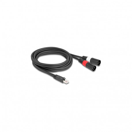 "Adapterkabel RJ45 Stecker zu 2 x XLR 3 Pin Stecker schwarz 2 m"
