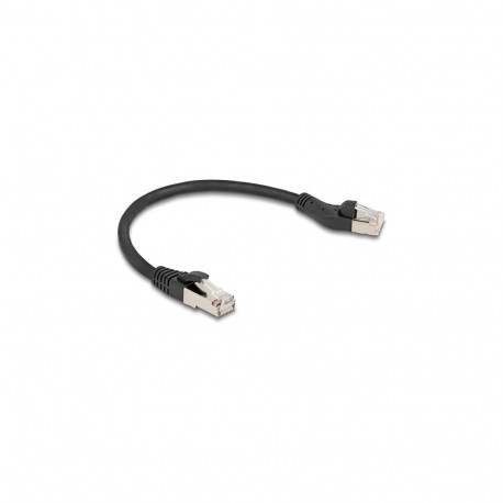 "Delock RJ45 Netzwerkkabel Cat.8.1 S/FTP Stecker 45° nach links gewinkelt zu Stecker gerade bis 40 G