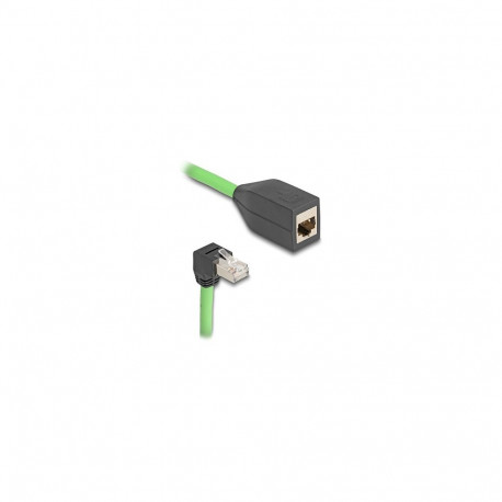 Delock RJ45 võrgupikenduskaabel Cat.6A altnurga all pistik pessa SF/UTP energiaketis kasutatav PUR (