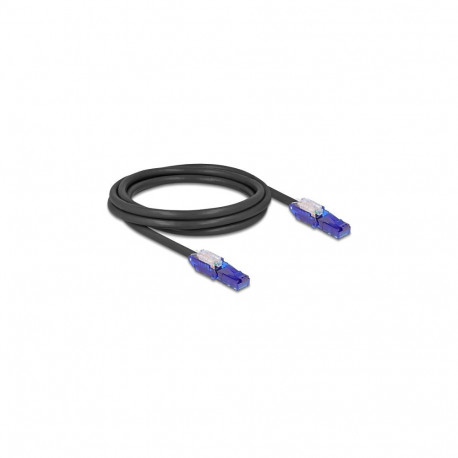 Delock RJ45 võrgukaabel Cat.6 UTP 180° pööratavate pistikutega must 2 m