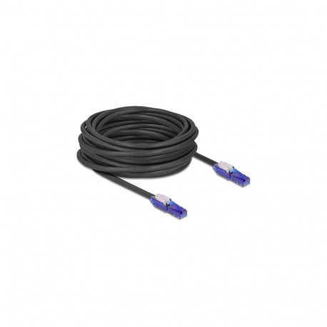 "Delock RJ45 Netzwerkkabel Cat.6 UTP mit 180° winkelbaren Steckern schwarz 10 m"