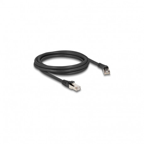 "Delock RJ45 Netzwerkkabel Cat.8.1 S/FTP Stecker 45° nach rechts gewinkelt zu Stecker gerade bis 40 