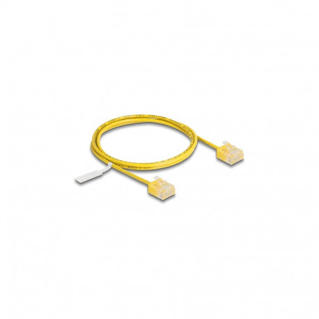 "Delock RJ45 Netzwerkkabel Cat.6 UTP Ultra Slim 1 m gelb mit kurzen Steckern"
