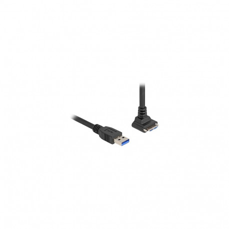 "USB 5 Gbps Kabel USB Typ-A Stecker gerade zu USB Micro-B Stecker mit Schraubenabstand 18 mm 90° nac