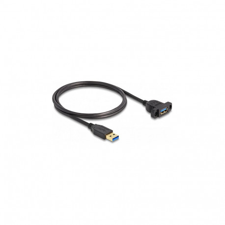 "Delock SuperSpeed USB 5 Gbps (USB 3.2 Gen 1) Kabel USB Typ-A Stecker zu Buchse 1 m zum Einbau schwa
