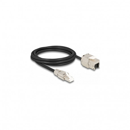"Delock Kabel RJ45 Stecker feldkonfektionierbar zu Keystone Modul RJ45 Buchse Cat.6A 2 m"