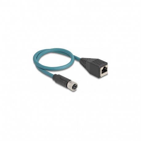 "Delock M12 Adapterkabel X-kodiert 8 Pin Buchse zu RJ45 Buchse 50 cm"