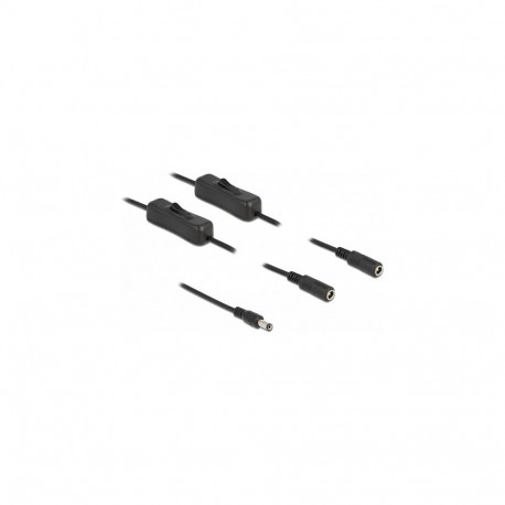 Delock DC 5,5 x 2,1 mm pistik kaheks DC pesaks lülitiga kaabel 1 m