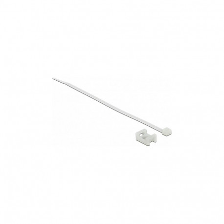 "Delock Schraubhalter 15 x 10 mm mit Kabelbinder L 200 x B 3,6 mm weiß"