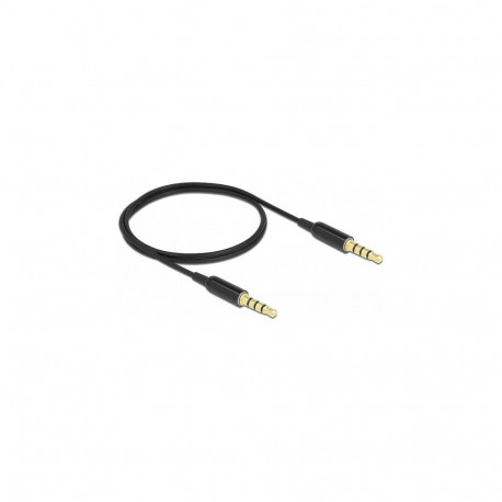 "Klinkenkabel 3,5 mm 4 Pin Stecker zu Stecker Ultra Slim 0,5 m schwarz"