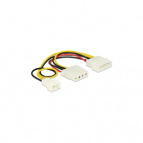 "Stromkabel 4 Pin Stecker > 1 x 4 Pin Buchse + 1 x 3 Pin Stecker (Lüfter) 14 cm"