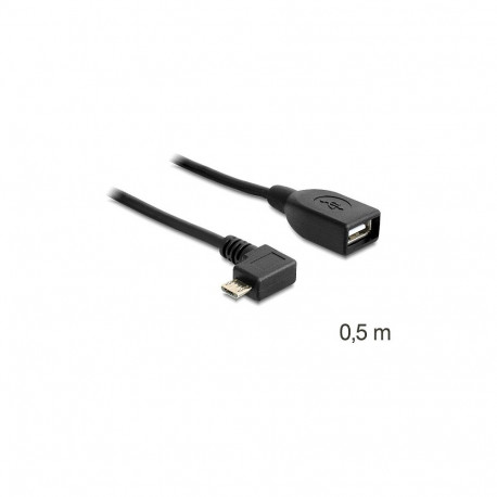 "Delock Kabel USB micro-B Stecker > USB 2.0-A Buchse OTG 50 cm gewinkelt"