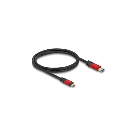 Delock USB 10 Gbps kaabel USB Type-A – USB Type-C™ 1 m punane metallist