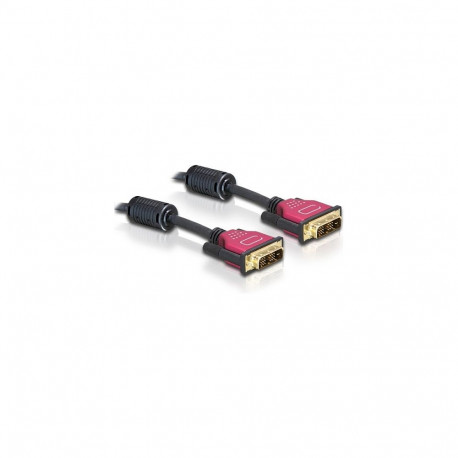 Delock DVI 24+1 kaabel, 3 m, punane, metallist