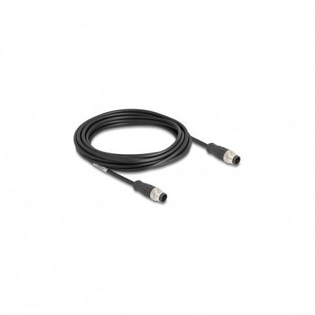 "Delock M12 Kabel A-kodiert 8 Pin Stecker zu Stecker PVC 5 m"