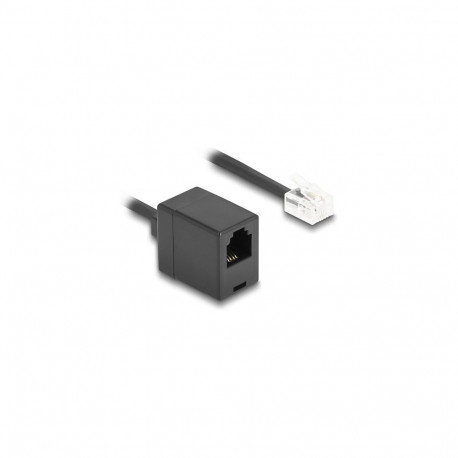 "Delock Telefonkabel / Spiralkabel RJ11 Stecker zu RJ11 Buchse schwarz 2 m"